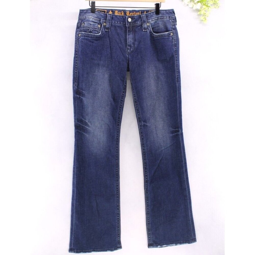 Rock Revival Women's Julee Boot Cut Denim Blue Jeans Sz 32x32 NEW